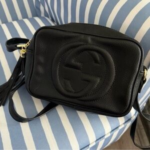 Gucci Black Pebbled Leather Crossbody Bag